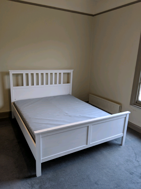 IKEA white Hemnes King Size bedframe and slats in Hackney, London
