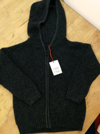 Mini Club Boys' Grey Sport Zip Up Hooded Top cardigan. Size 3-4 Years 