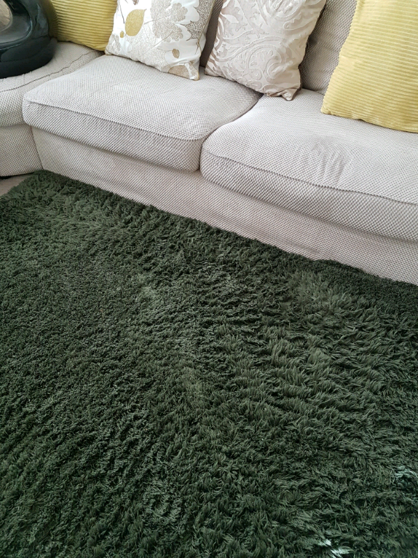 Next green shaggy rug 130cm x 180cm in Moseley, West Midlands Gumtree