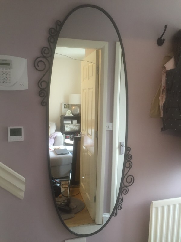 EKNE Oval Full Length, Black Steel Mirror from IKEA Excellent Condition