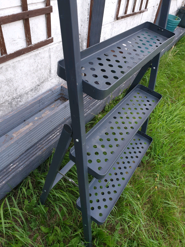 IKEA SALLADSKAL OUTDOOR PLANT STAND GREY METAL in Bournemouth, Dorset