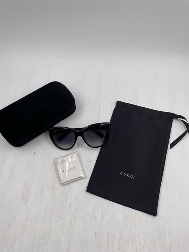 Pre-owned Gucci Sunglasses Gg0877s Black/grey 56-18-130 Women Black Case In Gray