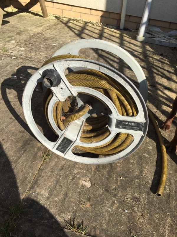 Hose reel Hasel brand. Through feed wall mounted. Cast alloy. in
