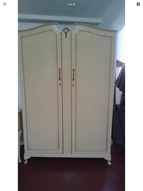 Matching Vintage French Style Wrighton Cream Wardrobes X2 In