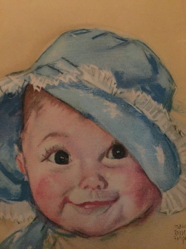 Vintage Maud Tousey Fanpel 3D Baby in Blue Bonnet