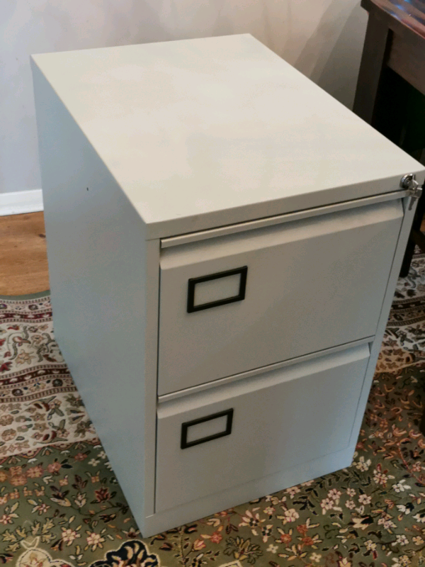 Metal Filing Cabinet Two Drawers With Key Lock In Wellingborough