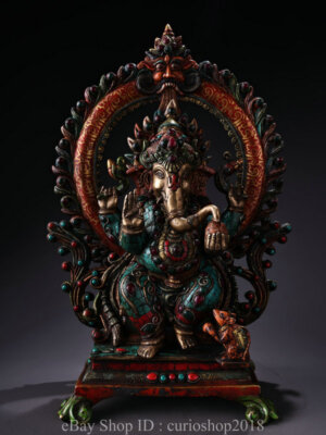Tibetische Gebetsfahnen Mit Ganesha-Motiv – 10 Stück, 15,2 X 17,8 Cm, Handgefertigt In Nepal