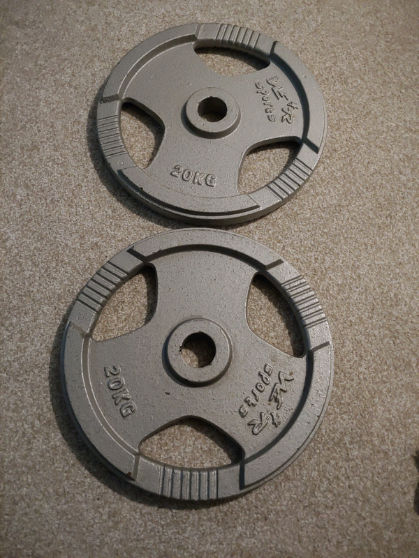 GYM MASTER 2" Tri Grip Olympic Weight Plates Cast Iron 1.25kg - 20kg / Full Set | UK