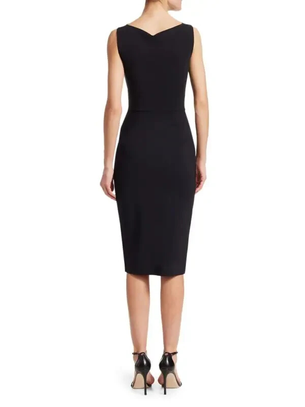 Pre-owned Chiara Boni La Petite Robe Audrine Ruched Cutout Bodycon Dress, Black Size 2