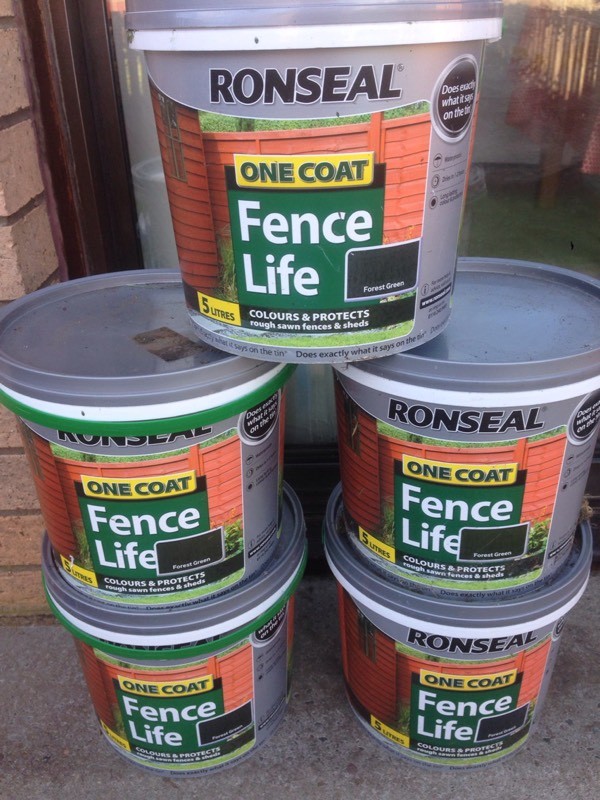 Forest Green Fence Paint (4.5 Ronseal 5L tubs) SOLD PENDING PICKUP in Hamilton, South