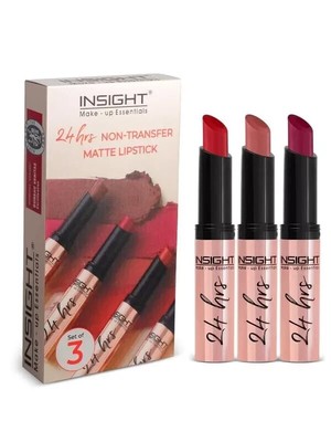 RSGL Insight Cosmetics 24 Hrs Non Transfer Matte Lipstick Set of 3 - LL03-B (3g)