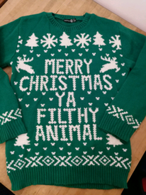 Merry Christmas Filthy Animal Home Alone Jumper Green Size 16 Boohoo