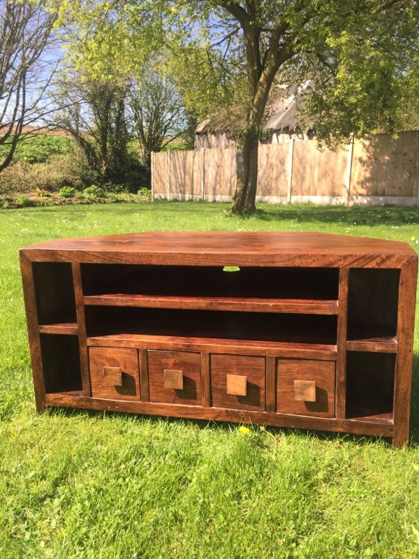 Dark Solid Mango Wood TV Stand Unit in Chepstow, Monmouthshire Gumtree