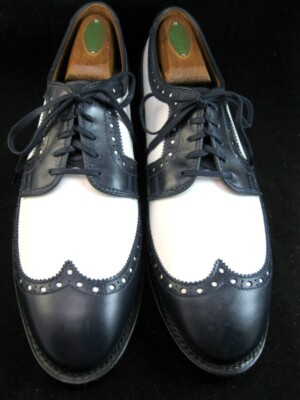 NEW Allen Edmonds ''WILLIAM'' Wingtip SPECTATOR Dress Shoe 9 D NAVY/WHITE(377N2)