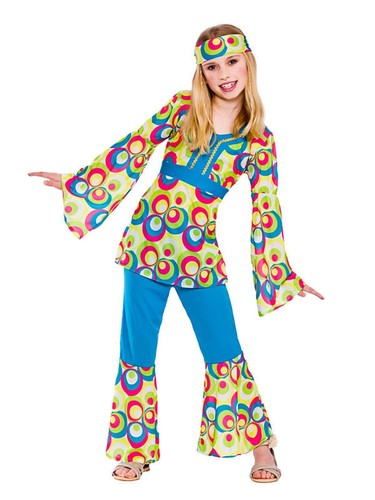 Ladies 1960s Retro Groovy Costume Hippie Hippy Lady 60s 70s Disco Fancy Dress - Foto 3