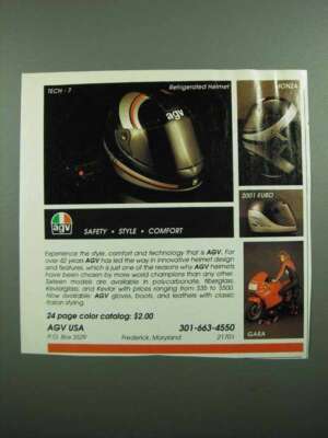 1989 AGV Ad - Tech-7, Monza and 2001 Euro Helmets