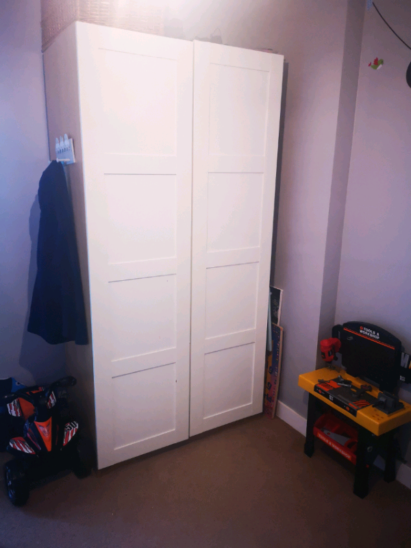Pax Double Wardrobe With 3 Draws And Tie Rack In Wembley
