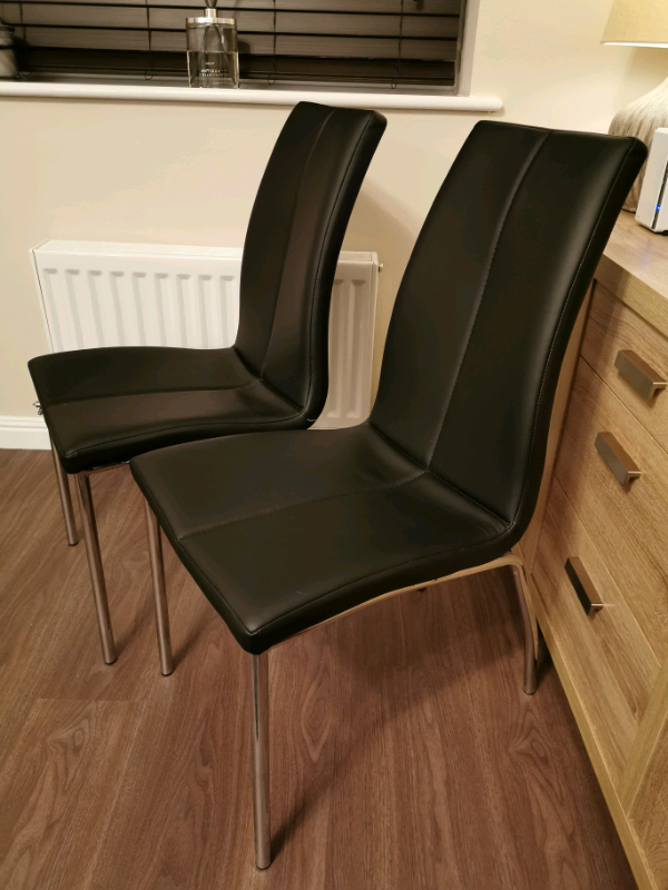 Next Opus Black leather dining chairs in Newton Heath, Manchester