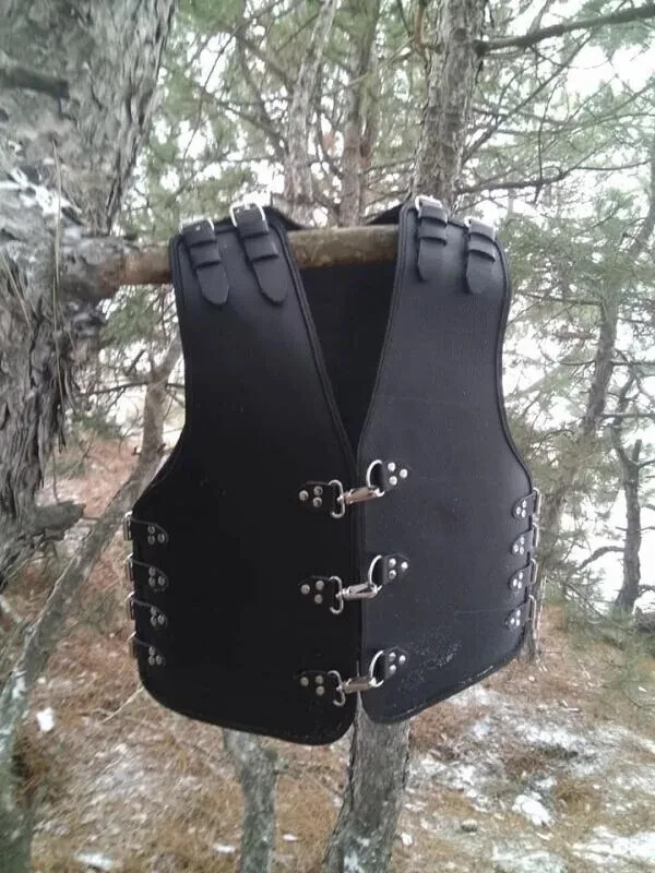 Pre-owned Handmade Motorcycle Vest For Unisex  Motorcycle Vest Leather Vest In Black