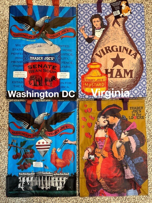 U Pick 2 to 12 (26 Choices) Trader Joe's Reusable ECO Shopping Grocery Bag NWT