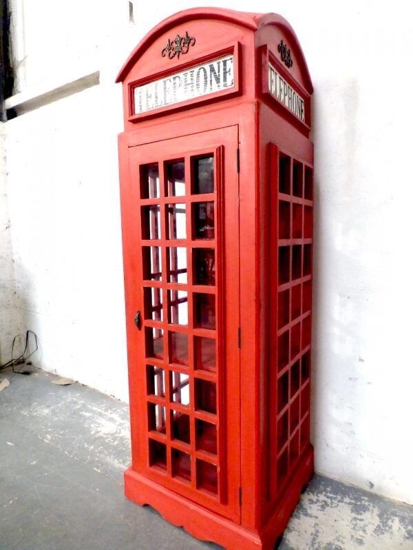 Traditional Red London Telephone Box Wooden in Long