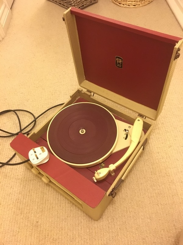 Original 1950s EAR Portable Record Player with Collaro Turntable (for