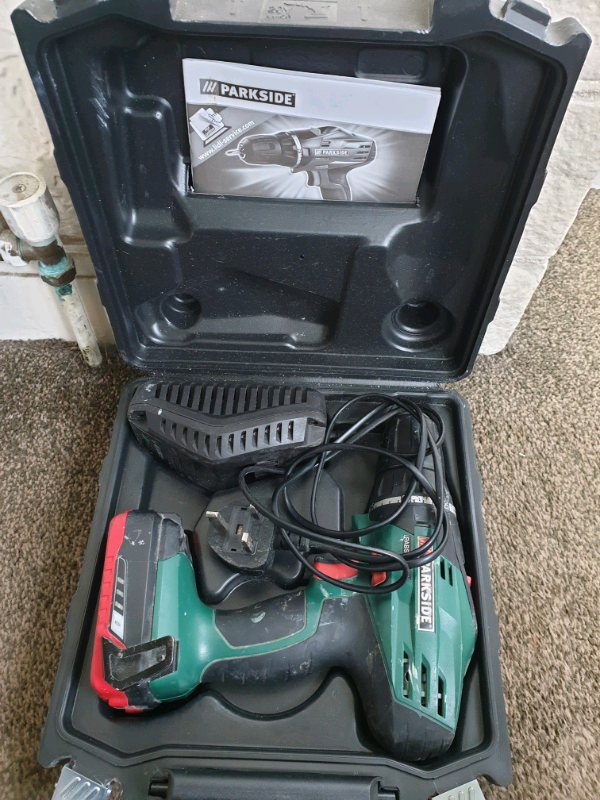 Parkside, PABS 20 LI A1,cordless hammer drill with battery and holder