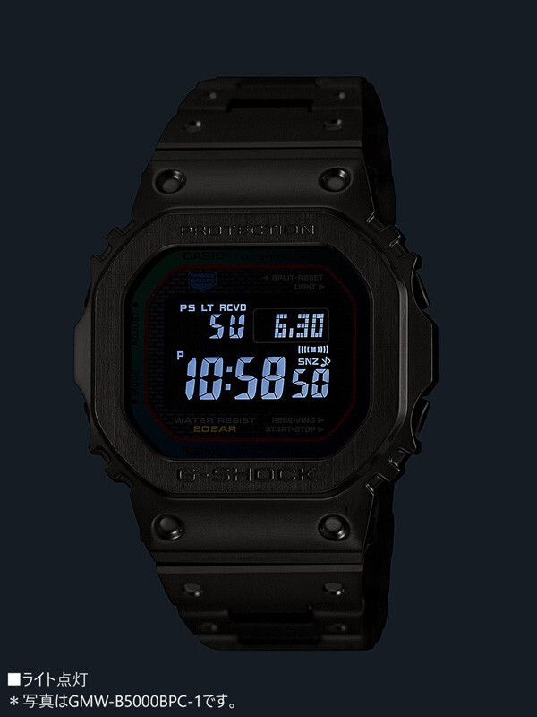 Pre-owned Casio G-shock Gmw-b5000bpc-1jf Rainbow Bluetooth Metal Case Digital Men Watch