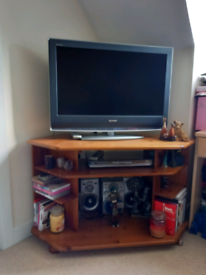 Solid pine corner TV cabinet
