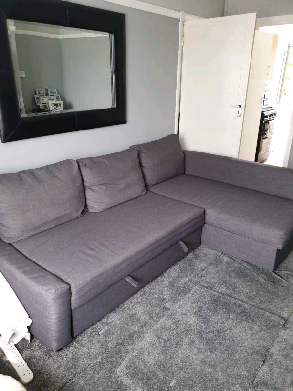Grey Corner Sofa Bed with storage space . Delivery 
