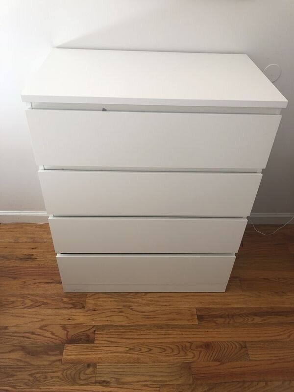 Ikea Malm White Four Drawer Dresser In Liverpool Merseyside
