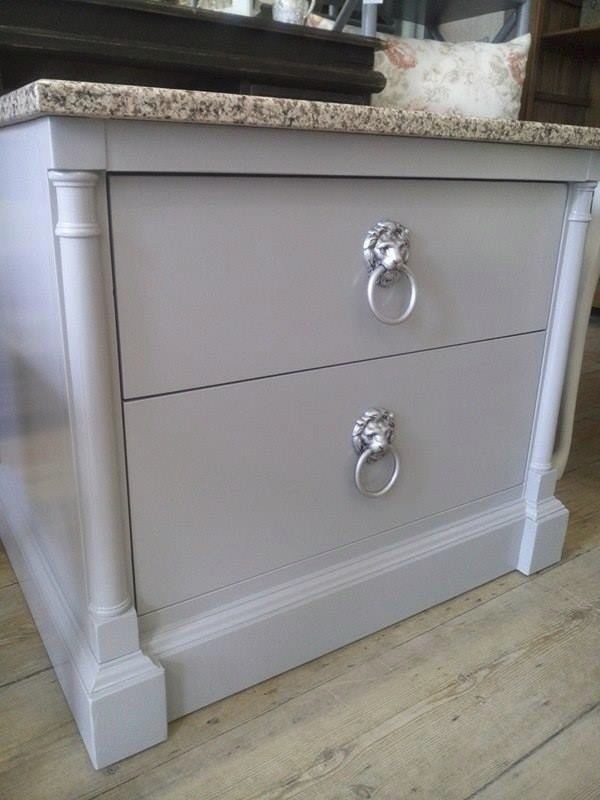 REDUCED PRICE Unusual set of bedside TABLES with granite top