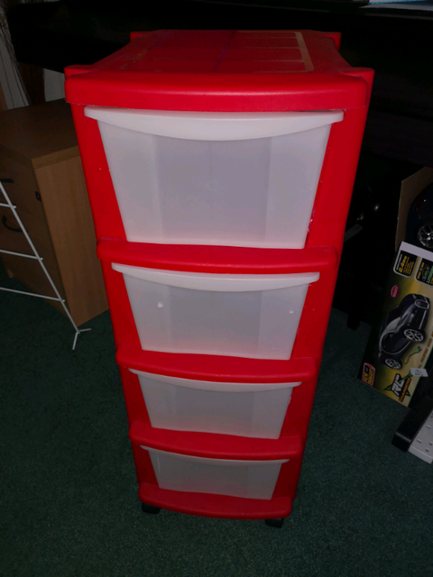 Argos Red Plastic Drawers In Corsham Wiltshire Gumtree