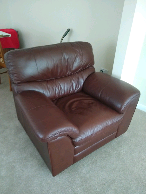 Brown Leather Armchair (furniture village) in Ringwood, Hampshire