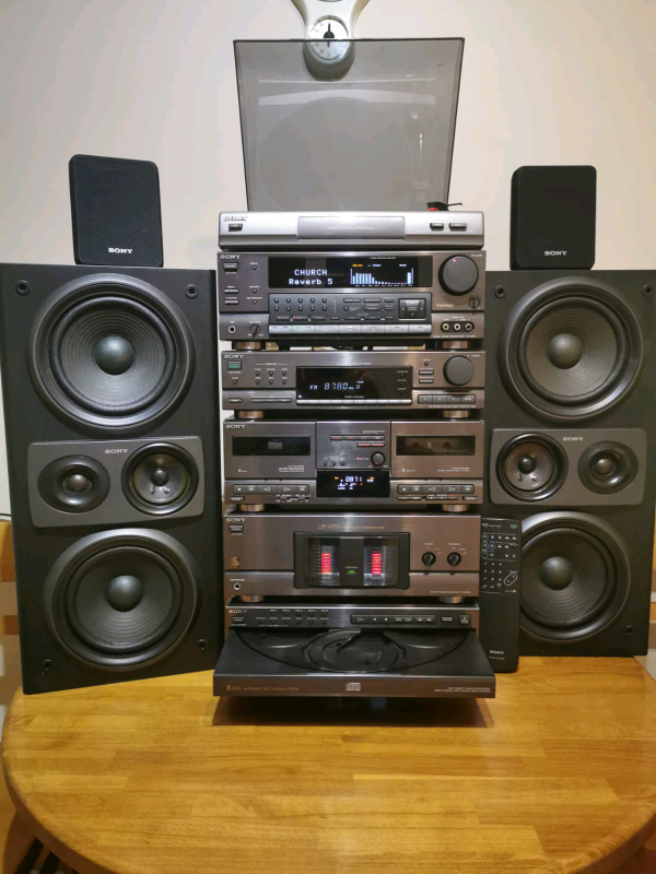 Sony LBTD759 stereo system with turntable + 4 speakers + remote in