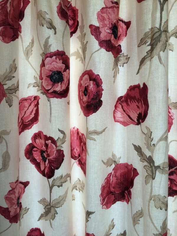 Laura Ashley Freshford Poppy Cranberry curtains in Woodbridge