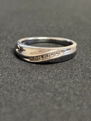 Estate Jewelry Fancy CZ Band Ring .925 Sterling Silver Size 7