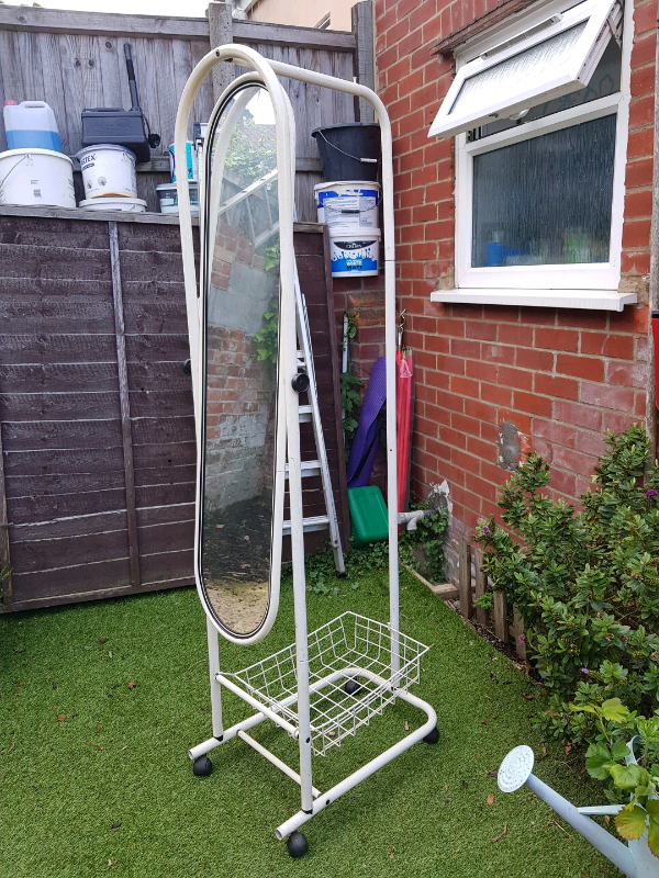 Small clothes rail with full length mirror, delivery available in