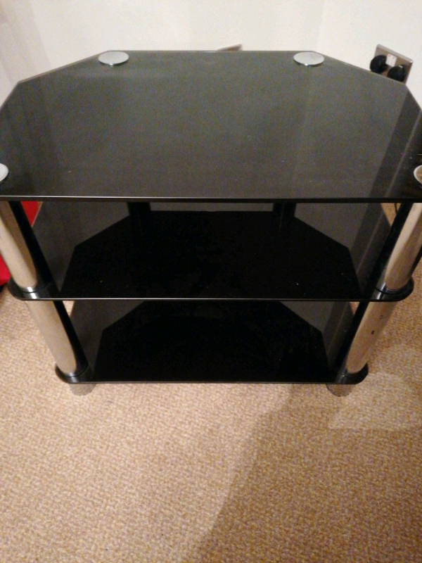 Black glass corner TV unit / stand in Poole, Dorset Gumtree