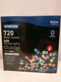 Christmas LED String Lights CLUSTER Multi Coloured NEW