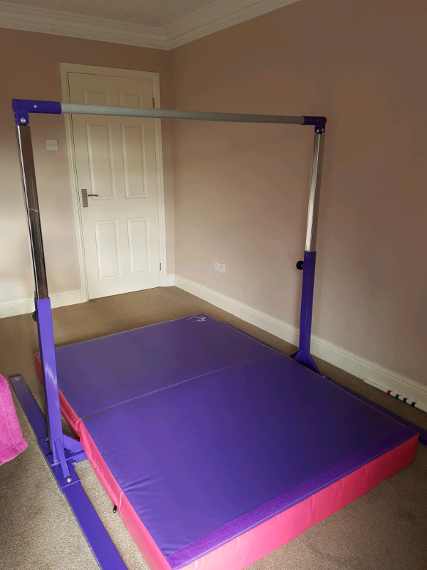 My Home Gymnastics Tall Bar, including crash mat and metal bar. in