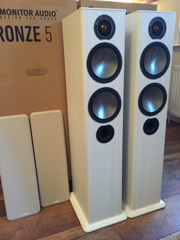 Monitor Audio Bronze 5 (white ash) floor standing speakers BRAND NEW