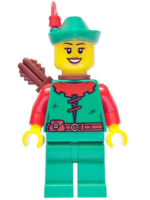 Forest Stronghold Forestwoman - Red, Green Hat, Red (bdp167)