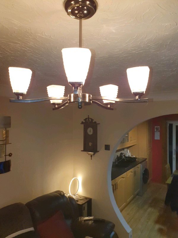 Black Nickel Effect Ceiling And Matching Set Of Wall Lights In Alva