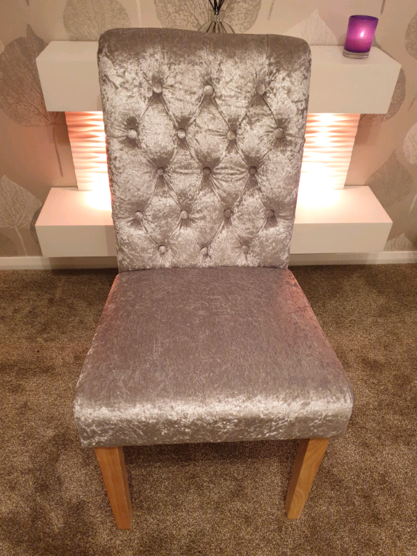 Stunning silver crushed velvet chair. | in Oldham, Manchester | Gumtree