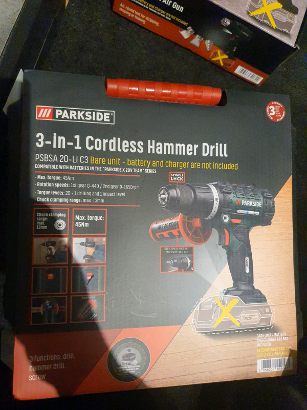 New Parkside 20V Cordless Impact Driver drill 3in1 hammer screwdriver
