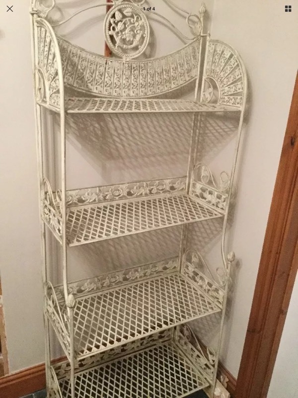 Shabby Chic white metal shelving unit in Llantrisant, Rhondda Cynon