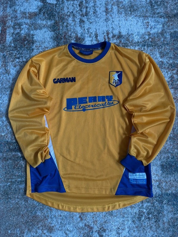 Mansfield Town Home football shirt 2004 - 2005 Garman Yellow Adults S Small
