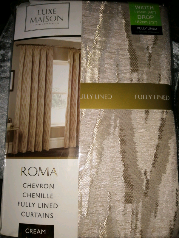 Cream Curtains 46 X 72 Drop 116x182 Cm In Chelmsford Essex