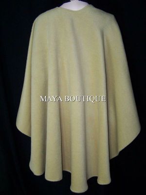 Pre-owned Maya Matazaro Camel Cape Ruana Wrap Coat Camel Hair Wool & Cashmere Blend By  In Beige
